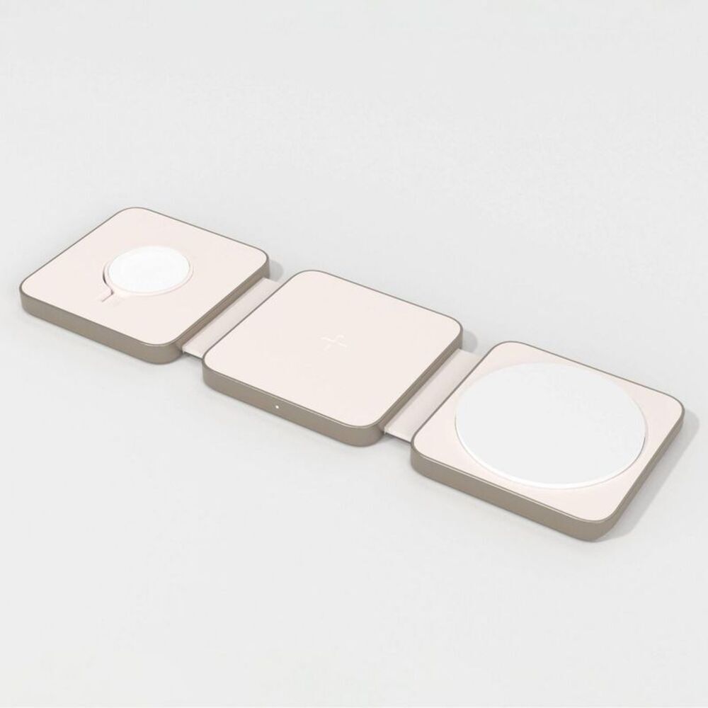 Qi2 Wireless 3-in-1 Folding Charging Pad - Stone White - heyday White